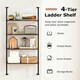 image 6 of COSTWAY 4-Tier Shelving Wall Mounted Wood Bookcasw Brown