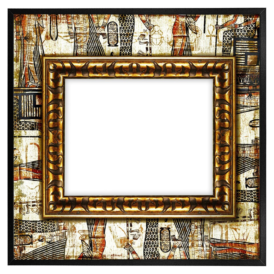 image 1 of Rustic egyptian frame (Picture Frame) Black | L