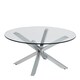 image 2 of Heaven Round Coffee Table with Glass Top and Chrome Legs