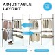 image 7 of Telescopic Wardrobe Organiser Double Black Rail Clothes Rack Baskets Storage Black | One Size