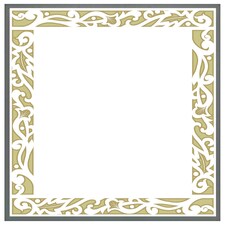 Egyptian hieroglyphs golden border (Picture Frame) Grey | L