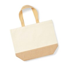 Westford Mill Jute Base Canvas Tote XL - Natural - One Size (UTPC3659) | Multi