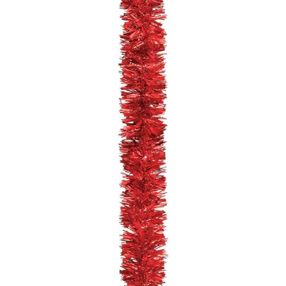 image 1 of 16Pcs Red Tinsel Tree Decorations 1.8m