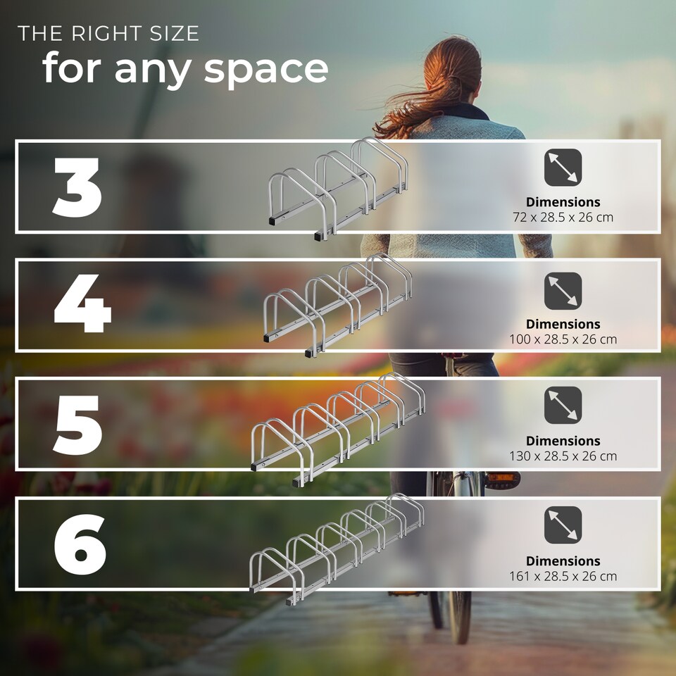 image 1 of Bicycle Rack Parkley -  floor or wall-mounted, coated steel, easy to install | Grey | silver | XL | 1