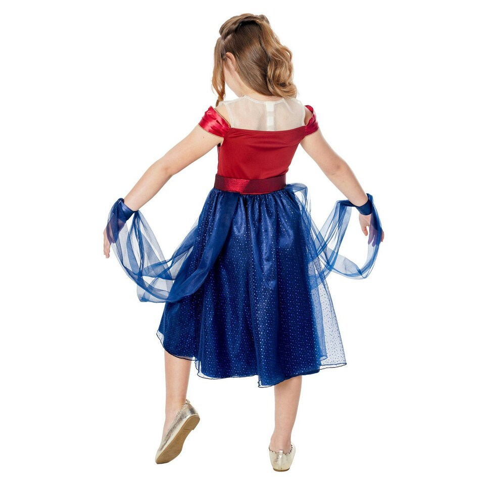 image 1 of Captain Marvel Girls Dress - Blue/Red - 5-6 Years Blue | 5