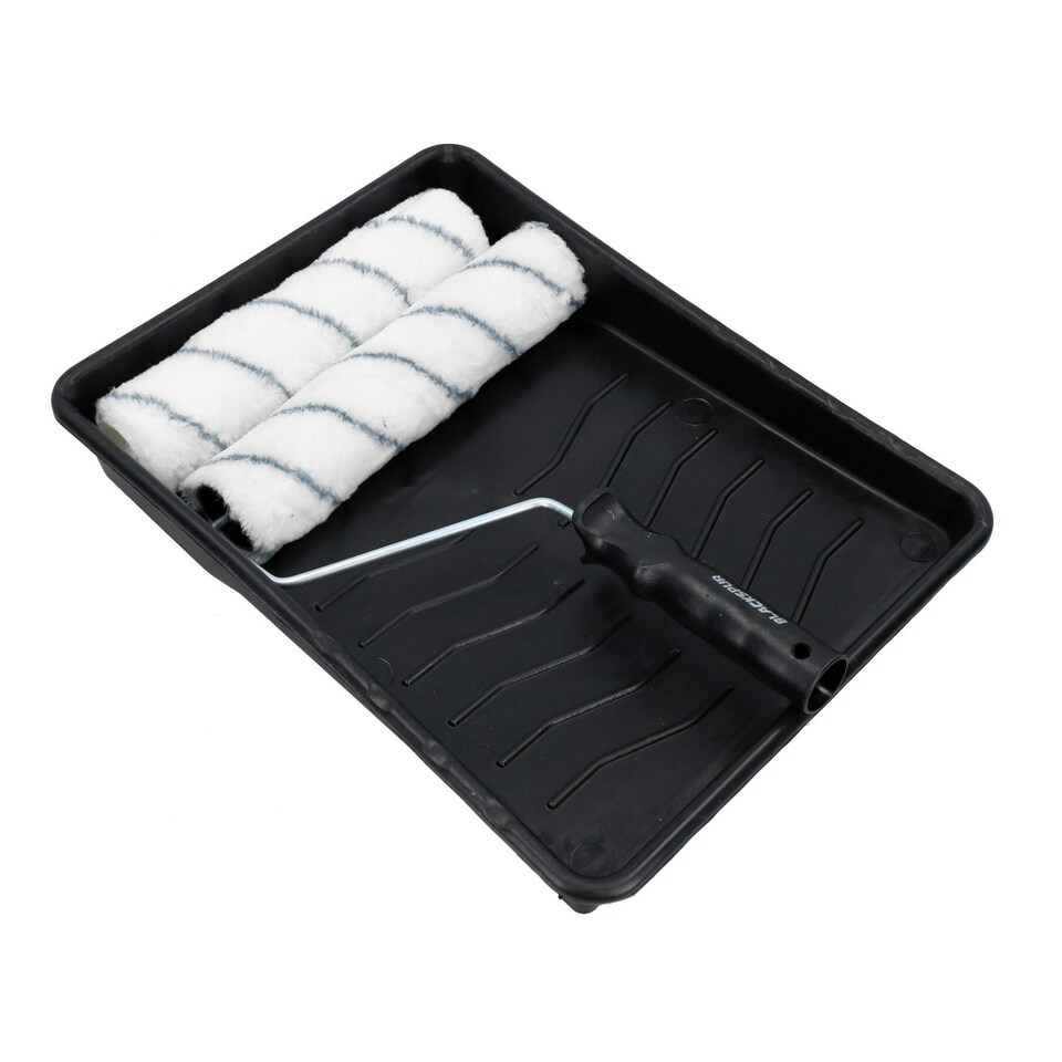 image 1 of 230mm (9") Paint Roller Medium Pile Sleeves (2) +Tray for Painting Decorating 3pk