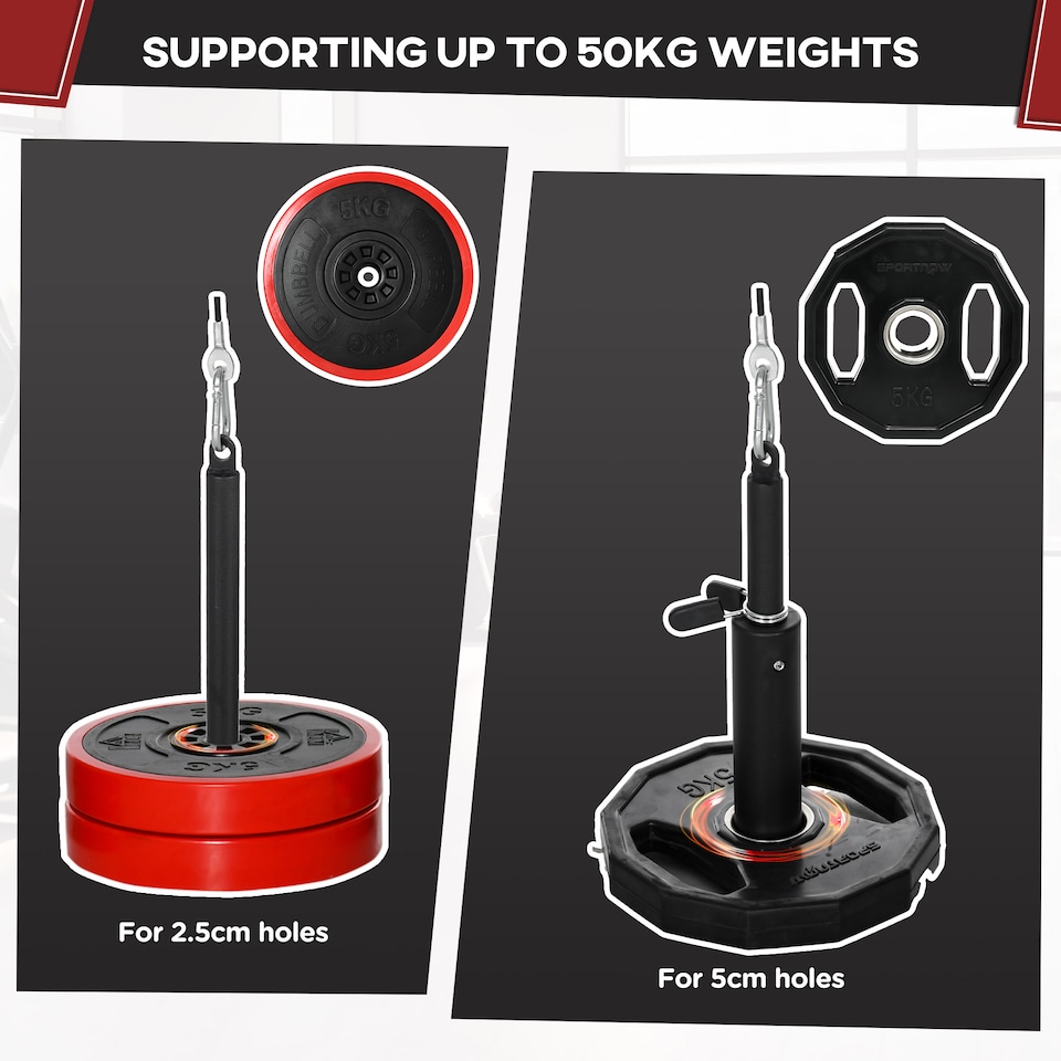 image 1 of SPORTNOW Cable Pulley System, Lat Pull Down System with DIY Loading Weight Pin