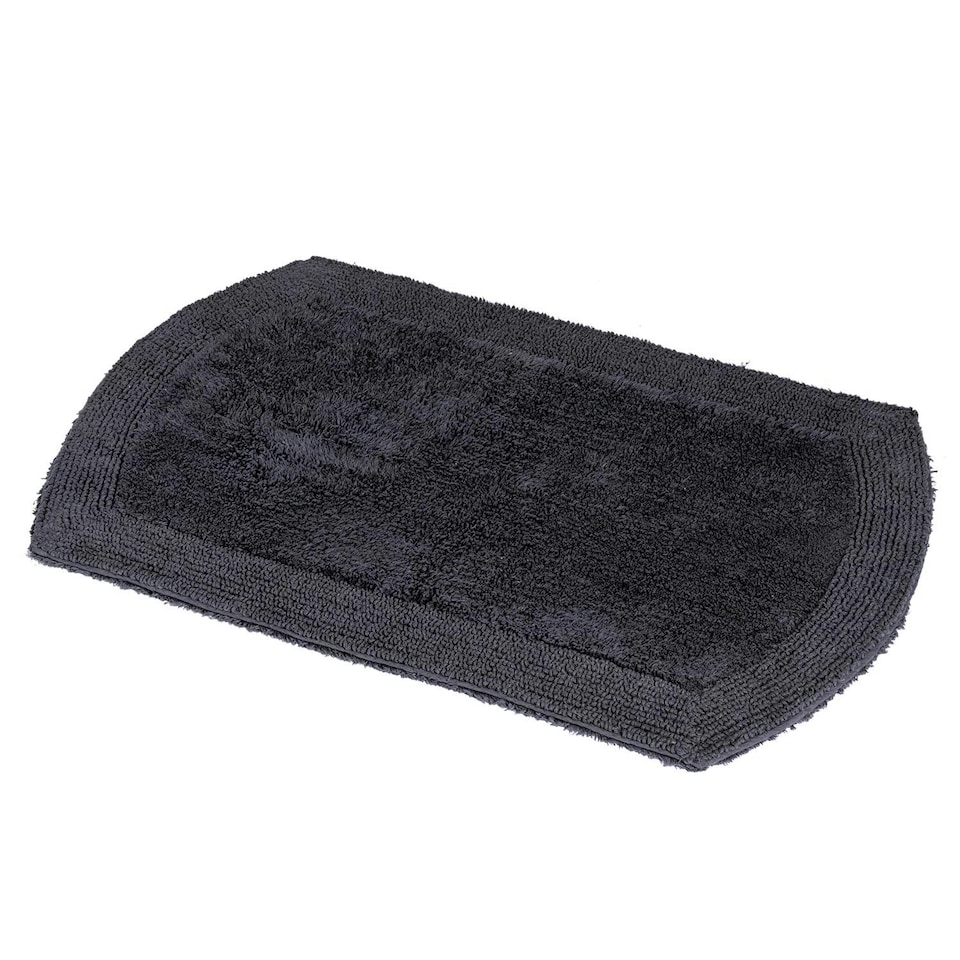image 1 of Showerdrape Ultra 100% Cotton Charcoal Reversible Bath Mat 800 x 500mm