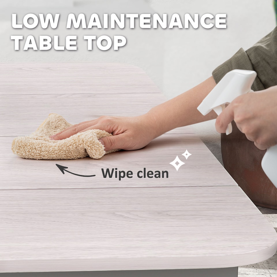 image 1 of Outsunny Garden Table, Outdoor Dining Table for 6 People, 160 x 90 x 74 cm, with Rust Resistant Metal Frame, WPC Top, for Balcony, Terrace, Light Grey | Grey