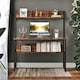 image 5 of 3 Tier Industrial Writing Desk Rustic Brown Brown