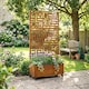image 6 of Nicoman Metal Outdoor Privacy Screen Panel with Planter | Bronze | Rusted | 1