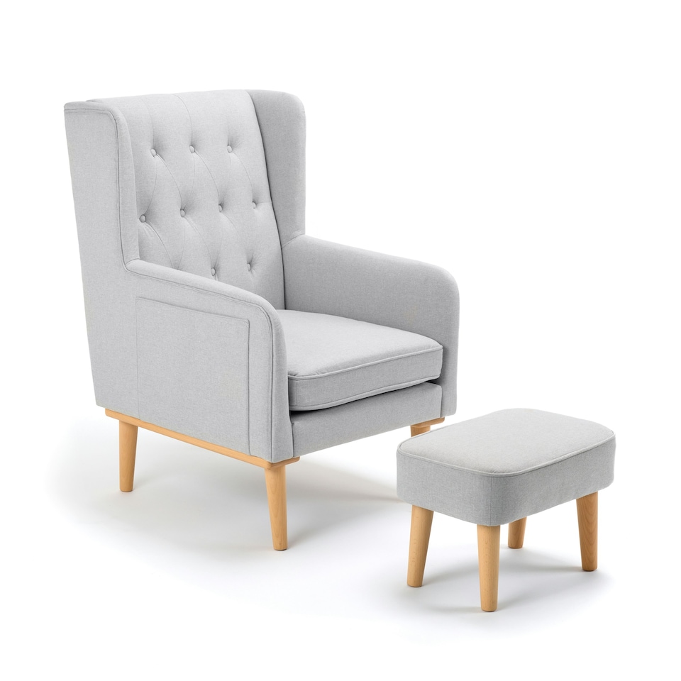 image 1 of Babymore Lux Nursing Chair with Stool - Grey Grey