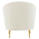 image 4 of Interiors by Premier Beige Velvet Armchair with Cushion, Plush Foam Seat With Gold Finish Metal Legs, Living Room Accent Chair