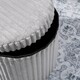 image 3 of OHS Soft Fleece Ribbed Round Foldable Footstool Seat Storage Organiser Ottoman Grey