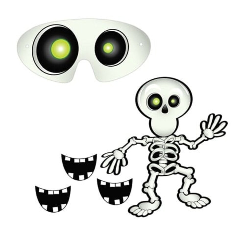 Pin The Smile On The Skeleton Halloween Party Game