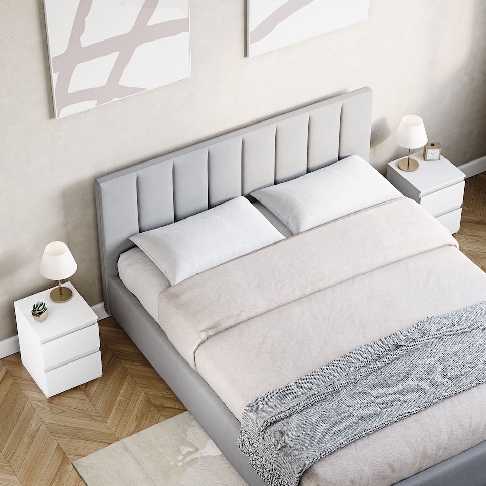 image 1 of Vida Designs Denver 2 Drawer Chest of Drawer Bedside Cabinet Nightstand Units Set of 2 - White