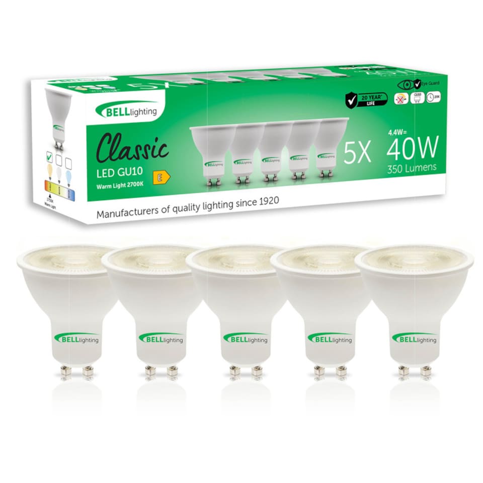 image 1 of BELL Lighting GU10 LED Spotlight 4.4W Warm White 2700K Energy Saving Light Bulbs