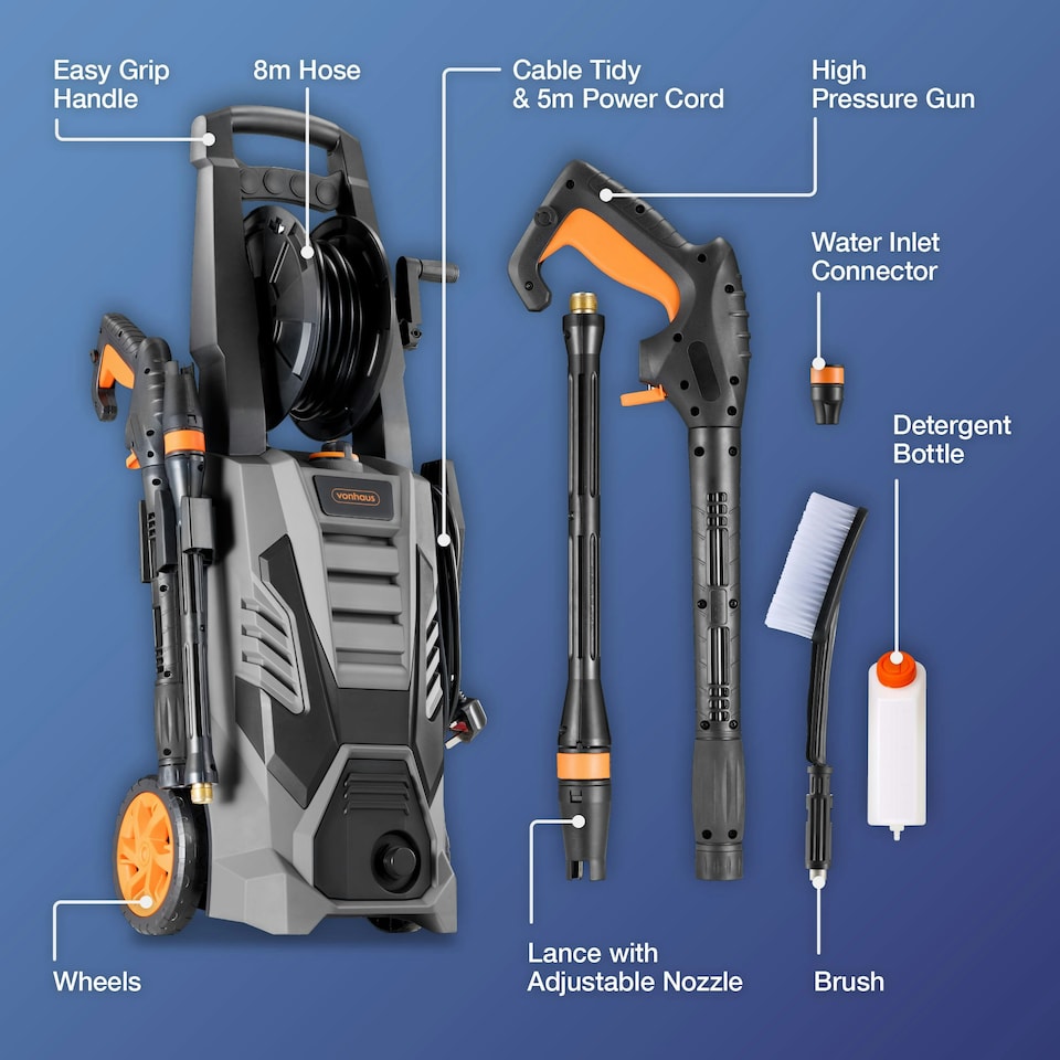 image 1 of VonHaus Pressure Washer 2200W Portable Power Jet Wash