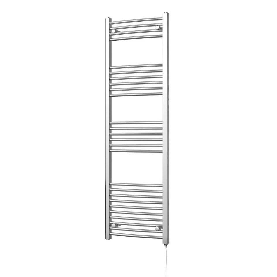 image 1 of Zennor - Chrome Electric Towel Rail H1600mm x W500mm Curved 400w Standard