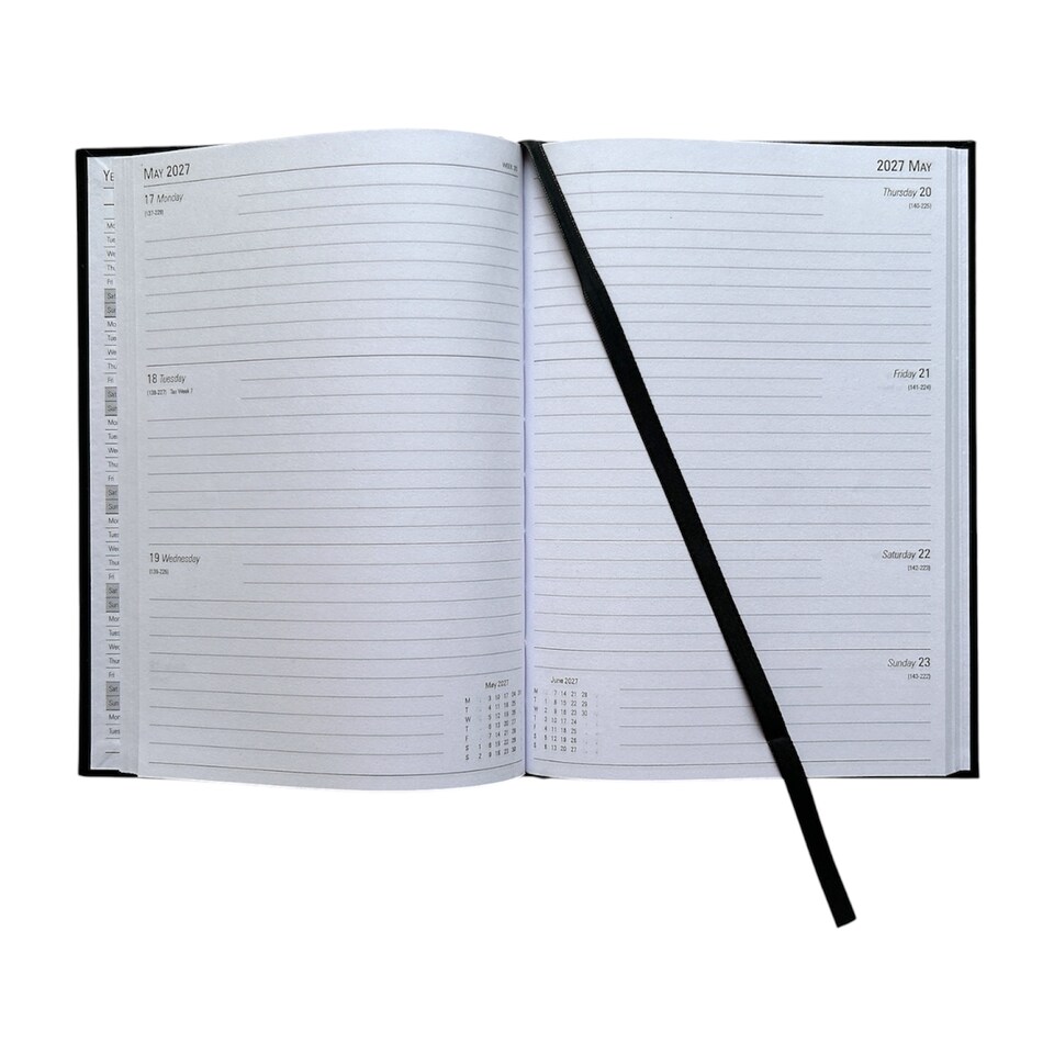 image 1 of Janrax 2027 A5 Week To View Black Desk Diary