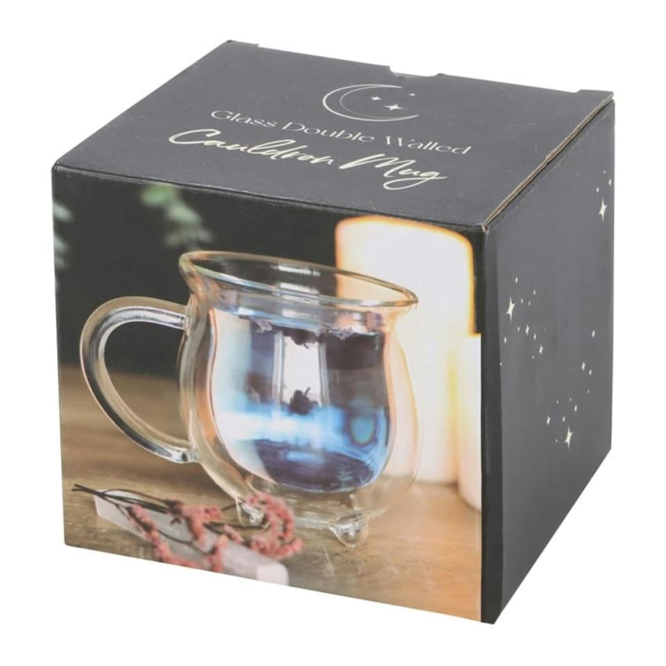 Clear Double Walled Glass Cauldron Mug - Glass N/A