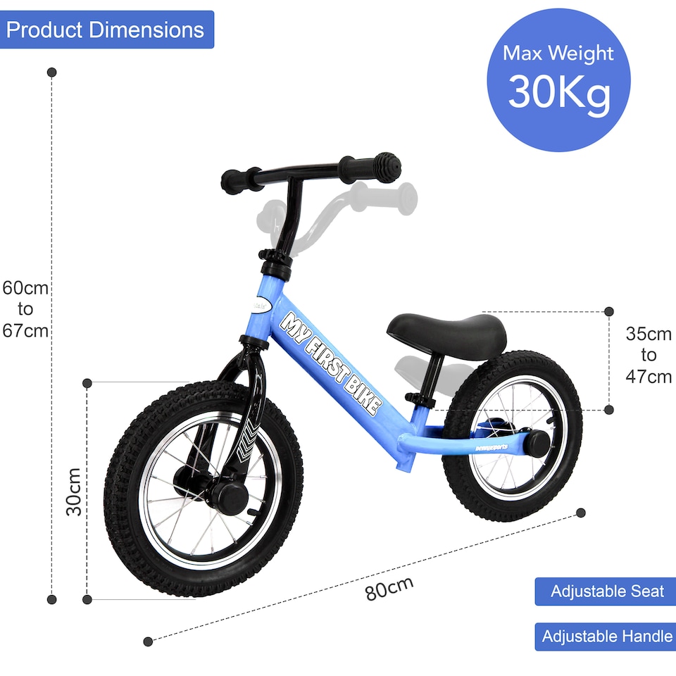 image 1 of 12" Kids Balance Bike Walking & Training Bicycle for Children Ages 2-6 Years