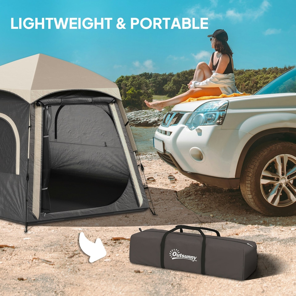 image 1 of Outsunny Instant Camping Tent, 4 Person Easy Setup Dome Tent Grey | Dark Grey