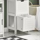 image 4 of SoBuy FRG126-W,Slim Tall Bathroom Storage Cabinet with 3 Shelves & 2 Drawers | White | White | 1