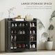 image 3 of HOMCOM Shoe Storage Cabinet Footwear Rack Stand w/Adjustable Shelves Black | Black | 83L x 30W x 90H cm | 1