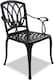 image 5 of Centurion Supports POSITANO Luxurious Garden and Patio Table and 4 Large Chairs with Armrests Cast Aluminium Bistro Set - Black