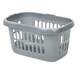image 2 of 2 x Silver Plastic Laundry Utility Hipster Baskets For Transporting Washing Clothes Silver