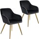 image 1 of Chair Marilyn with Velvet Cover, Gold Steel Legs and Plush Padding | Black | black/gold | 2