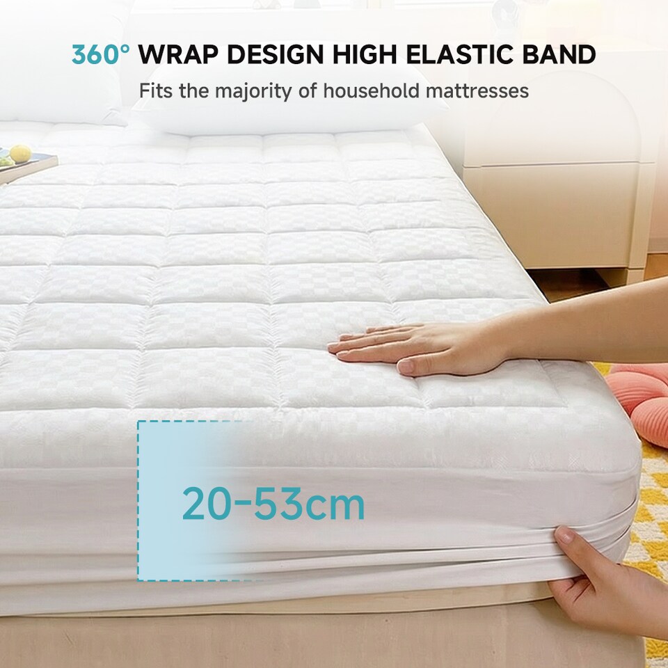 image 1 of Living and Home Mattress Protector Cover- Small Double Size | White | Small Double