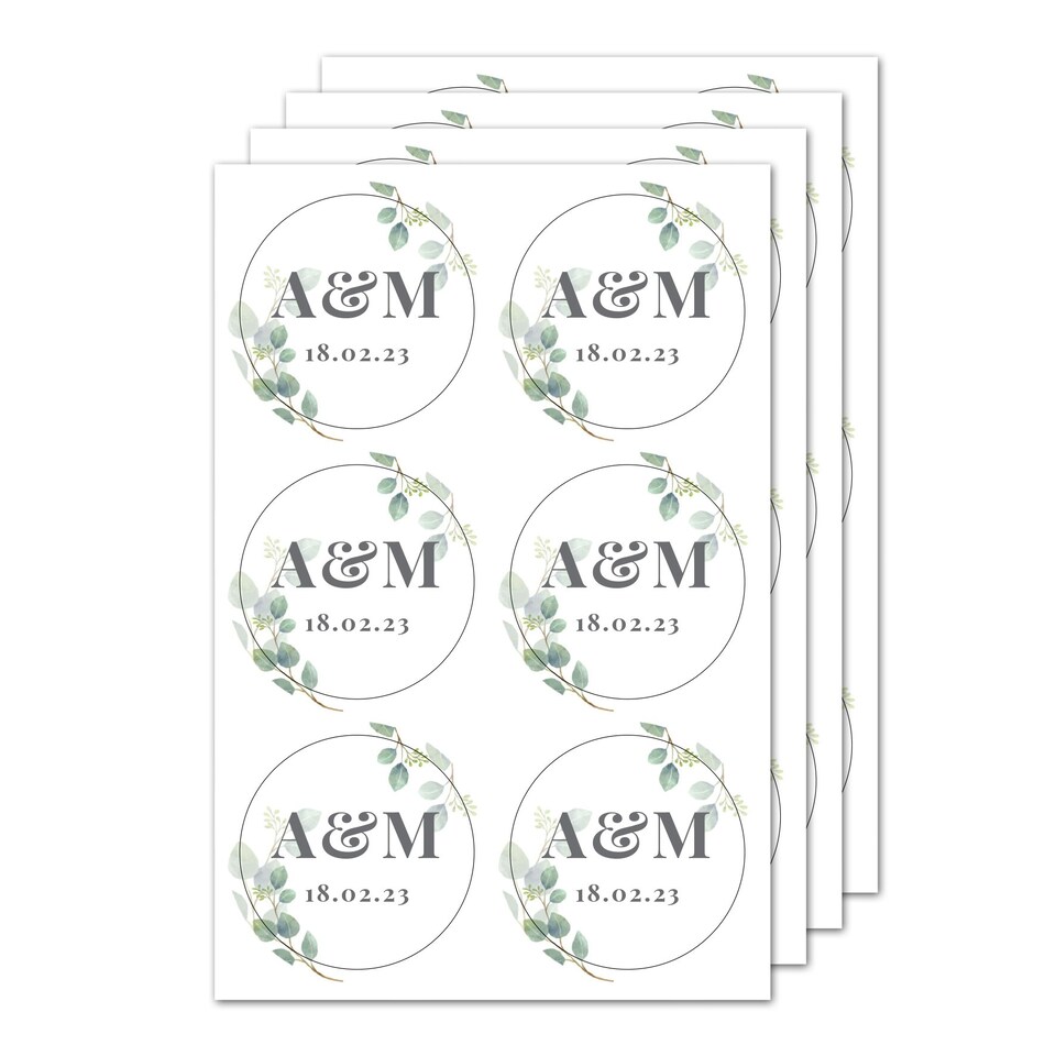 image 1 of Personalised Botanical Initial Sticker Set