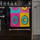 image 2 of Set doughnut sweet food, donut cartoon pop art style (Kitchen Towel)