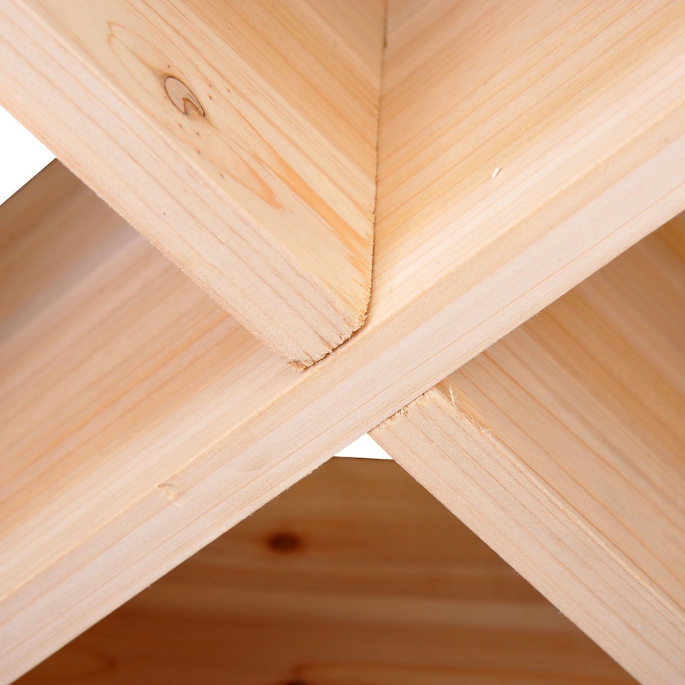 image 1 of HOMCOM Wooden Wine Rack for 24 Bottle Square Tabletop Storage Holder Stand