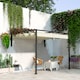 image 2 of Outsunny 2 x 3(m) Lean To Pergola with Retractable Roof, Wall Mounted Garden Gazebo Outdoor Sun Shade Shelter for Patio, Khaki