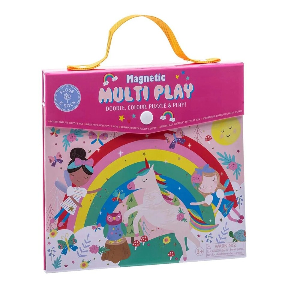 image 1 of Floss & Rock Magnetic 4 in 1 Activity Book - Rainbow Fairy Pink | Pink | One Size
