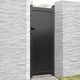 image 1 of Pedestrian Gate 1000x2000mm Black - Vertical Solid Infill and Flat Top Black