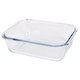 image 1 of Argon Tableware Rectangular Glass Cake Dish - 22cm x 16.5cm | Clear | Clear | 22cm x 16.5cm