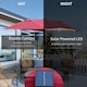 image 3 of Outsunny 4.4m Double-Sided Sun Umbrella Patio Parasol Solar Lights Khaki