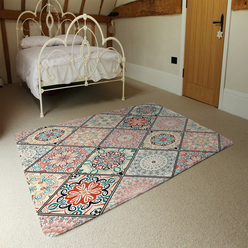image 1 of Luxury oriental tile (Rug) Multi | Small: 60x110cm