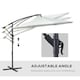 image 5 of Outsunny 3(m) Garden Banana Parasol Cantilever Umbrella, Cream White