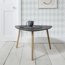 Malme Extra Large Side Table in Classic White and Natural Pine Grey | Dark Grey