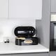 image 4 of CALITEK Retro Bread Bin Round Top Kitchen Counter Coated Carbon Steel Black