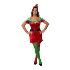 Velour Elf Dress with Tights & Headband | Multi | XL
