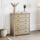 image 4 of Vida Designs Panama 5 Drawer Chest of Drawers Bedroom Storage, Solid Pine Wood