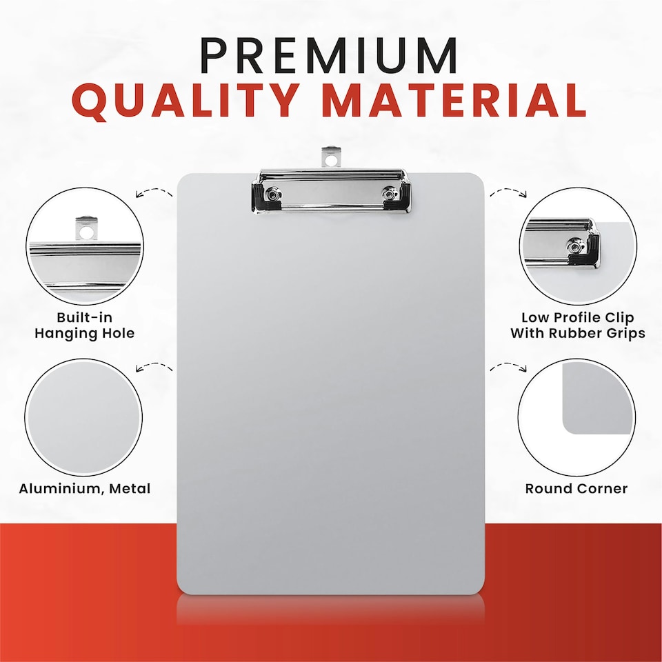 image 1 of Pack of 10 Janrax A4 Metal, Clip Boards - Aluminum Clipboard