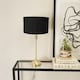 image 2 of ValueLights Maggie Gold Candlestick Table Lamp Black Shade & Bulb | Gold