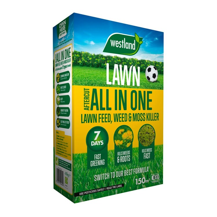 Westland Lawn All-In-One Lawn Feed, Weed & Moss Killer - 150M2